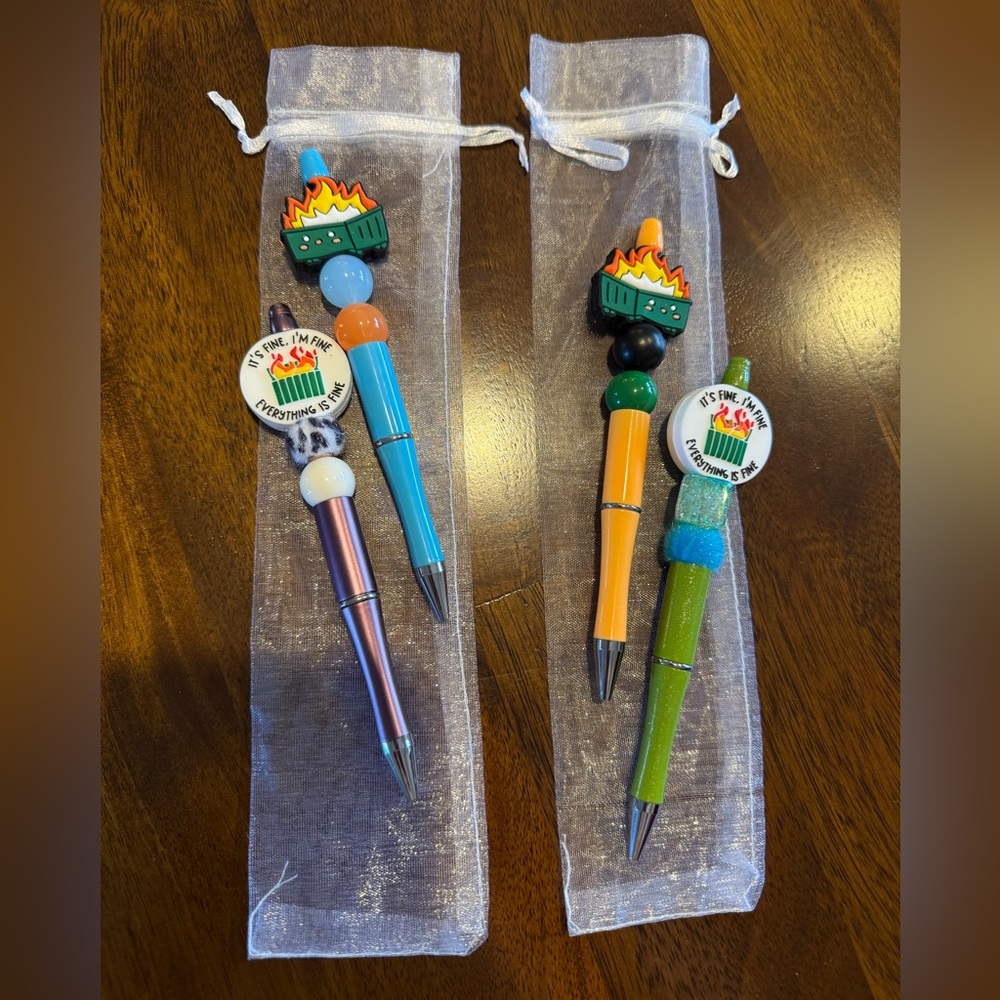 NEW Dumpster Fire Decorative Pen Set